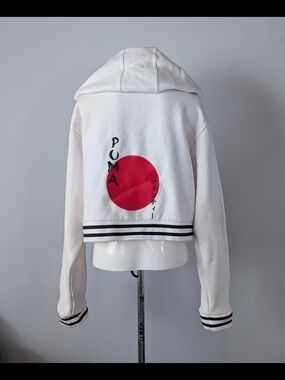 Fenty By Rihanna White Hoodie Rising Sun Back Lace Up Front- PUMA Size Medium